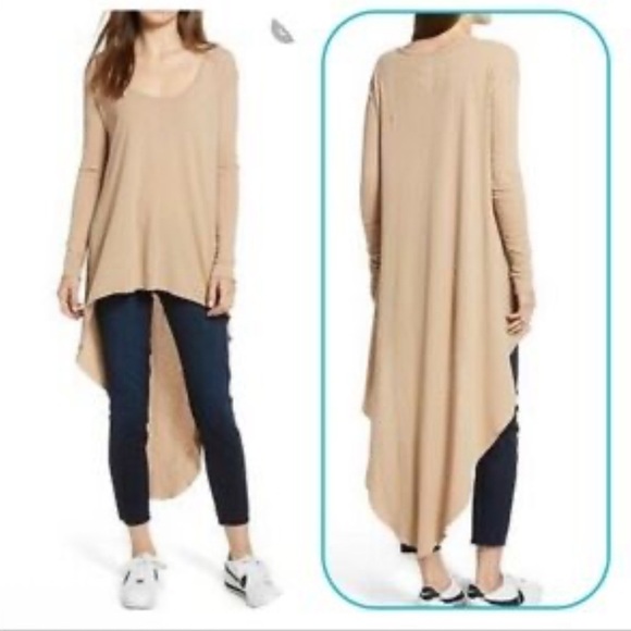 Frank & Eileen Tops - Frank & Eileen High Low Tee Lab Tan Tunic Long Sleeve Shirt Small